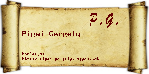 Pigai Gergely névjegykártya